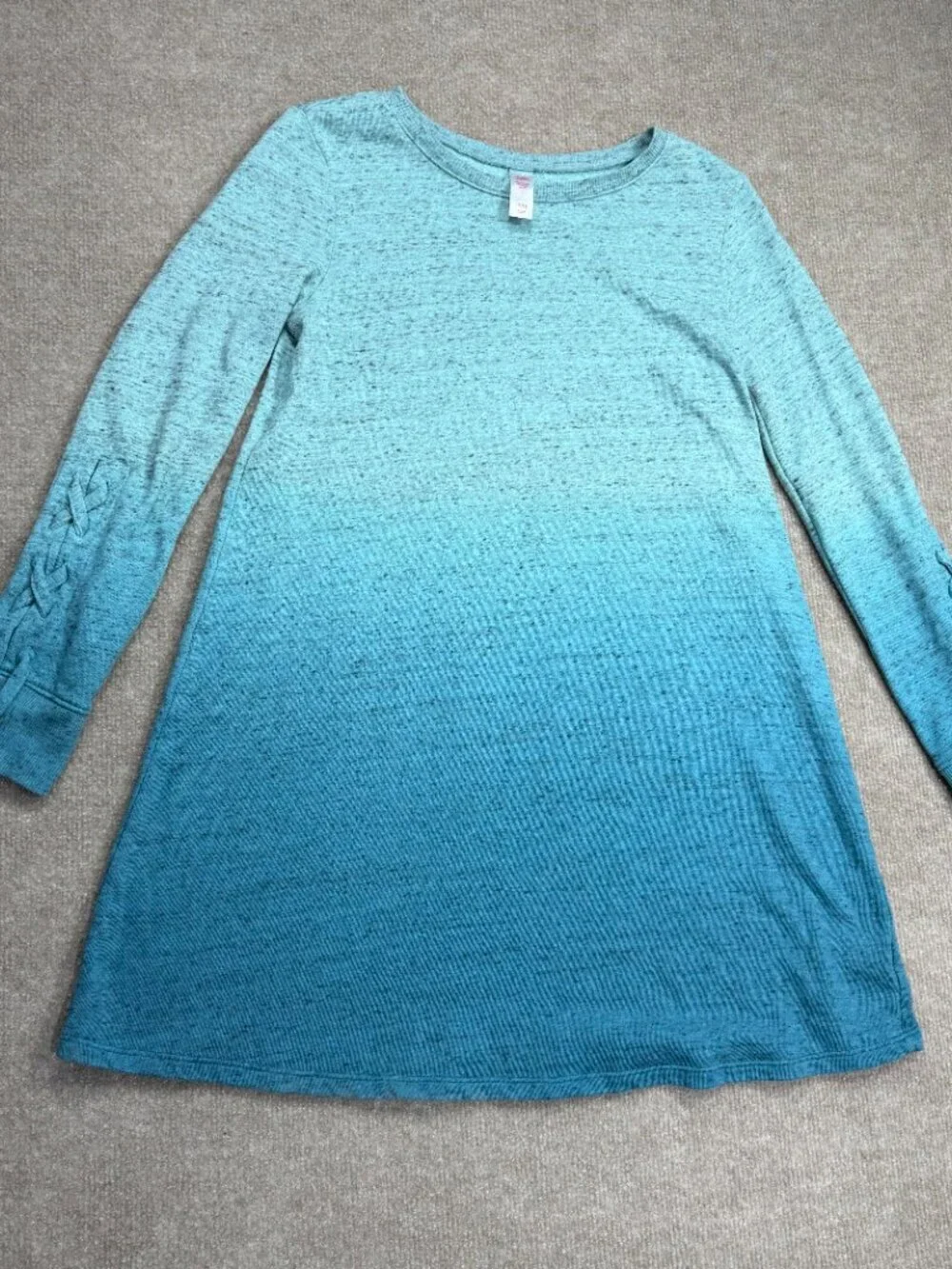 Justice Girl's Ombre Cold Shoulder Knit Tunic Top - Size 14/16